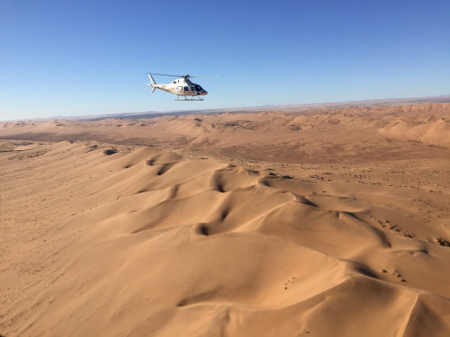 Helicopter ride over desert